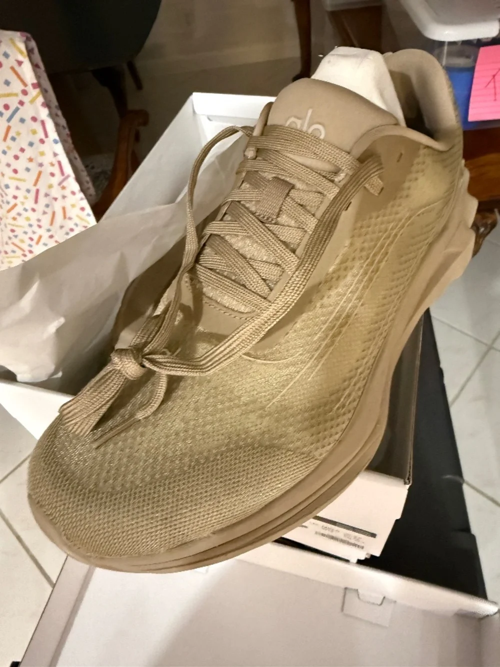 ALO Runner sneakers, size M 10.5; W 12; color Gravel; NEW with tags